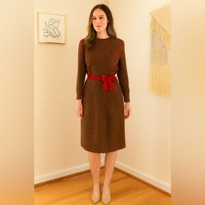 Liz Claiborne Red and Green Geometric Dress